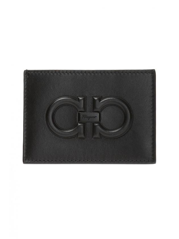 Logo Calf Leather Card Wallet Black - SALVATORE FERRAGAMO - BALAAN 1