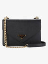 Saffiano Leather Envelope Chain Shoulder Bag Black - PRADA - BALAAN 6