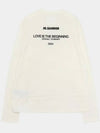 Logo Print Long Sleeve T Shirt White - JIL SANDER - BALAAN 3