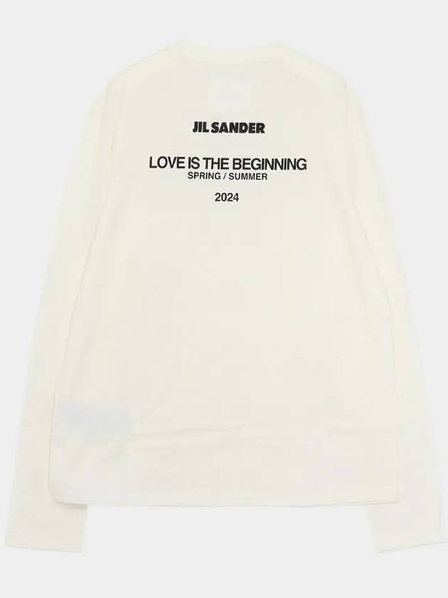 Logo Print Long Sleeve T Shirt White - JIL SANDER - BALAAN 2