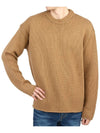 Crew Neck Wool Knit Top Camel - TEN C - BALAAN 6