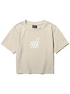 EL Breath Logo Crop Short Sleeve T Shirt Beige - ELIMENO - BALAAN 2