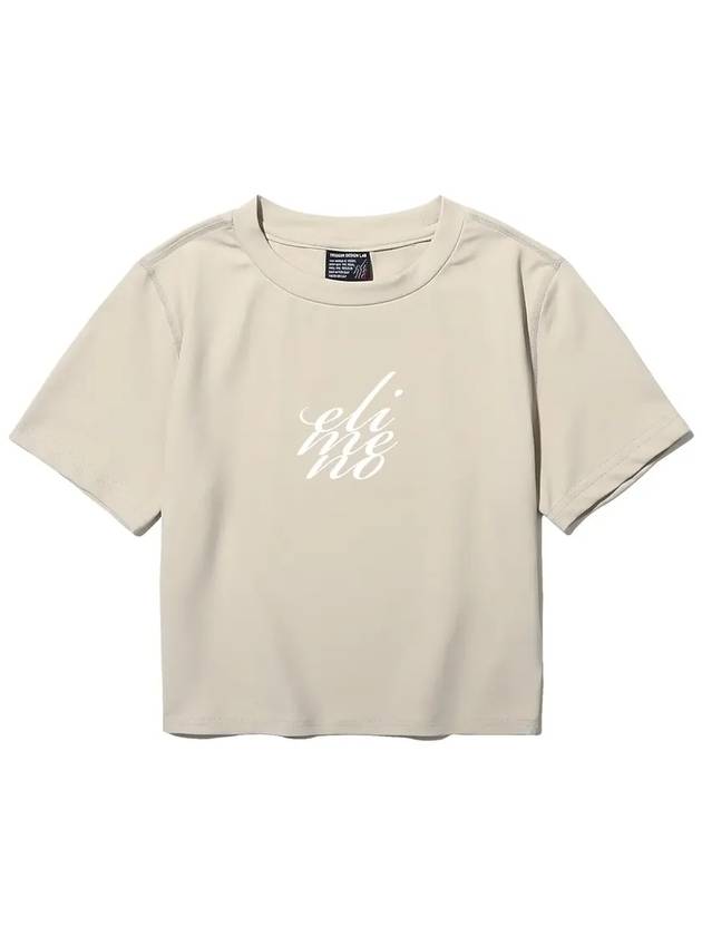 EL Breath Logo Crop Short Sleeve T Shirt Beige - ELIMENO - BALAAN 2