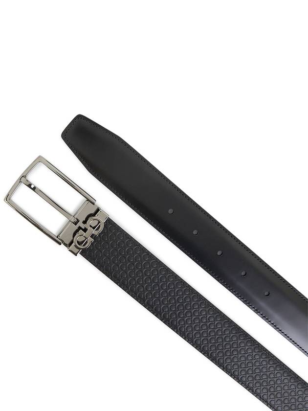 Gancini Reversible Adjustable Leather Belt Black - SALVATORE FERRAGAMO - BALAAN 5