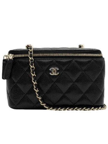 Small Classic Vanity Bag with Chain Lambskin & Gold Black - CHANEL - BALAAN 1