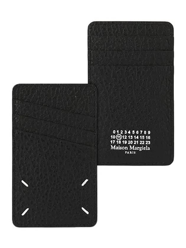 4 Stitch Leather Card Wallet Black - MAISON MARGIELA - BALAAN 4