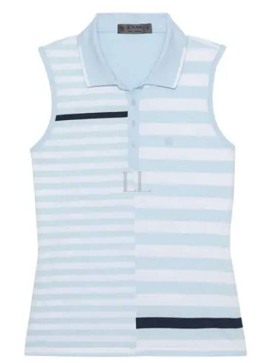 Women'S Bold Stripe Tech Jersey Polo Sleeveless Sky - G/FORE - BALAAN 2