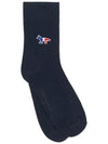 Tri Color Fox Logo Cotton Socks Navy - MAISON KITSUNE - BALAAN 4