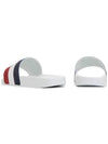 Basil Logo Emboss Striped Slippers White - MONCLER - BALAAN 7