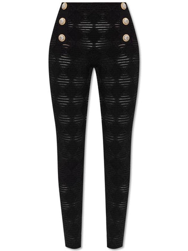 Balmain Leggings With Decorative Buttons, Women's, Black - BALMAIN - BALAAN 1