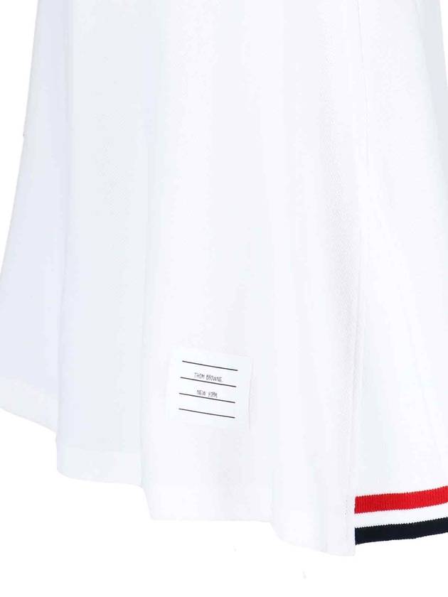 Women's Logo Patch Tennis Flare Short Dress White - THOM BROWNE - BALAAN 5