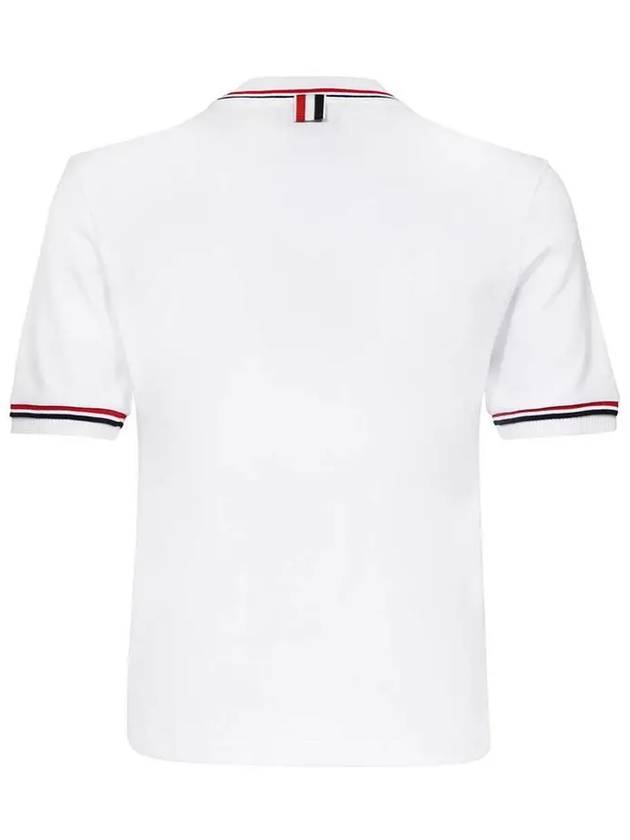 RWB Stripe Cotton Short Sleeve T-Shirt White - THOM BROWNE - BALAAN 4