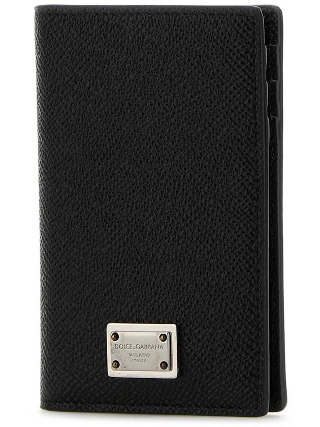 Dauphin Print Calfskin Billfold Card Holder Black - DOLCE&GABBANA - BALAAN 3