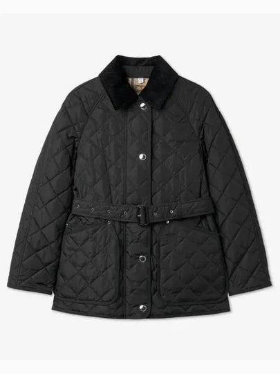 Diamond Quilted Nylon Jacket Black - BURBERRY - BALAAN 2