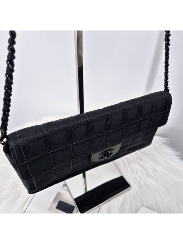 New Travel Chocolate Bar Baguette Bag Shoulder Black - CHANEL - BALAAN 9