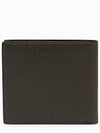 Pebble Grain Leather Half Wallet Dark Brown - THOM BROWNE - BALAAN 2