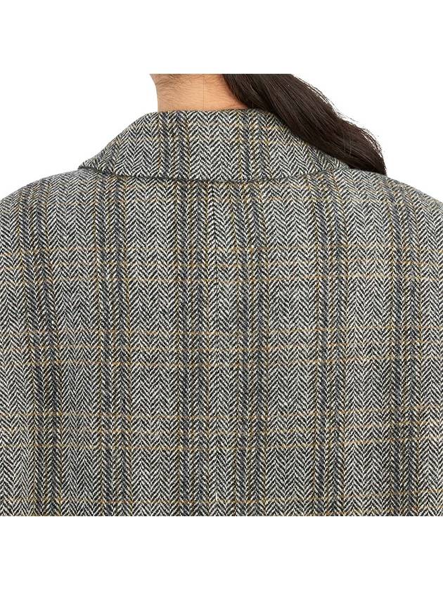 Women's Check Pattern Double Coat Beige - ISABEL MARANT - BALAAN 8