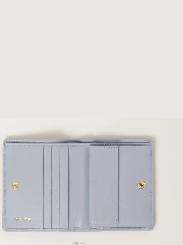 Matelasse Leather Half Wallet Pearl Grey - MIU MIU - BALAAN 3