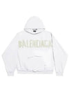 Tape Type Ribbed Pocket Large Fit Hoodie White - BALENCIAGA - BALAAN 2