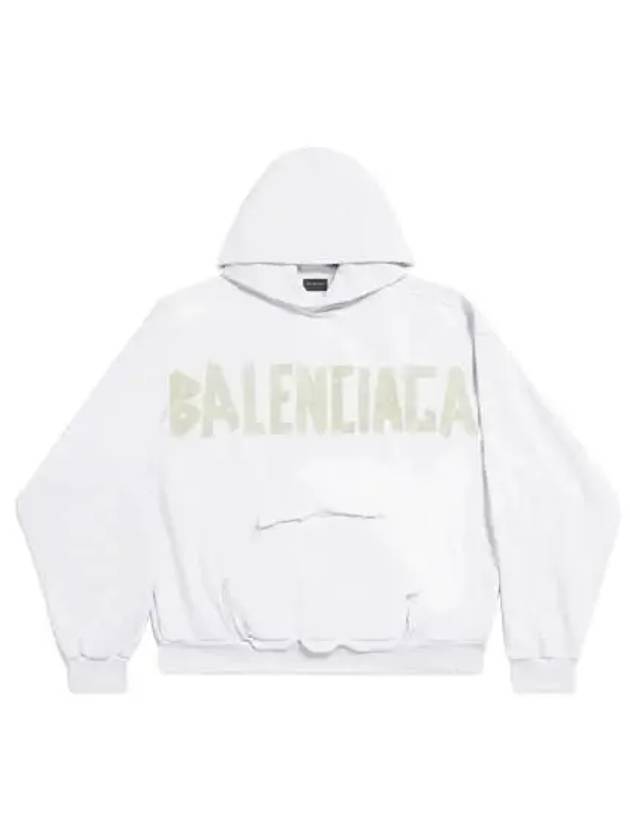 Tape Type Ribbed Pocket Large Fit Hoodie White - BALENCIAGA - BALAAN 2