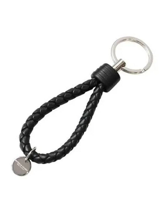 Intrecciato Leather Key Holder Black - BOTTEGA VENETA - BALAAN 2