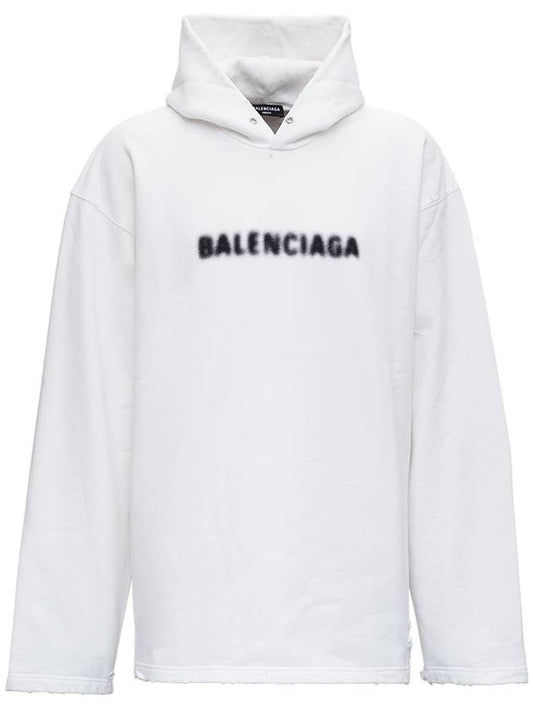 logo sweatshirt overfit hood white - BALENCIAGA - BALAAN.