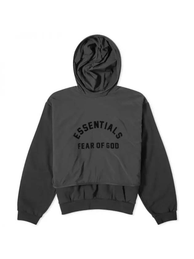 Nylon Fleece Hoodie Black - FEAR OF GOD ESSENTIALS - BALAAN 1