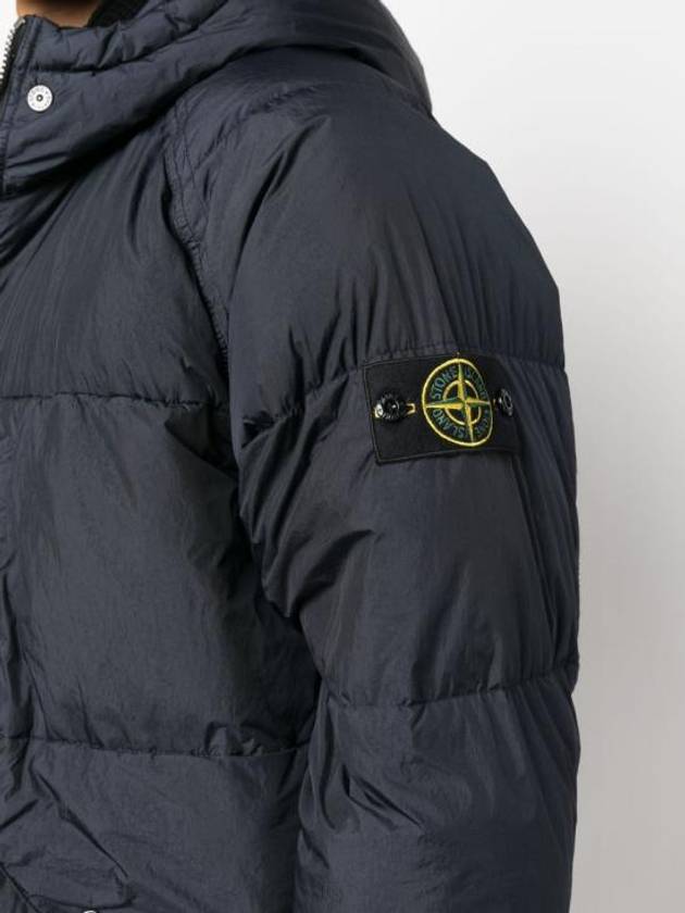 Garment Dyed Crinkle Reps Recycled Nylon Hoodie Padding Navy - STONE ISLAND - BALAAN 6