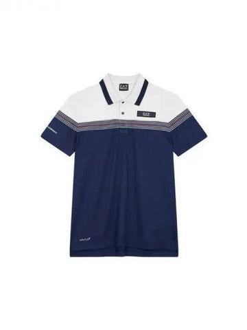 Men s EA7 Color Block Polo Shirt Navy 270954 - EMPORIO ARMANI - BALAAN 1