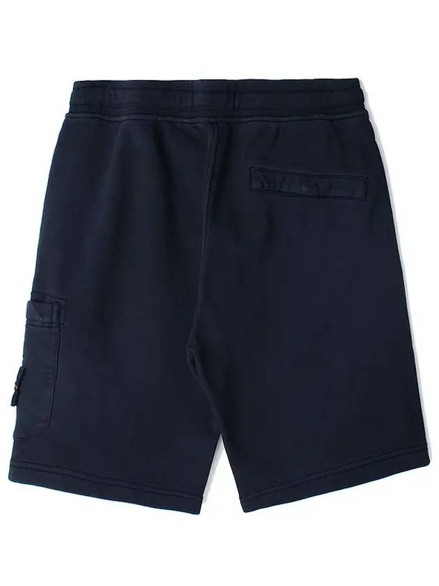 Cotton Fleece Cargo Bermuda Shorts Navy - STONE ISLAND - BALAAN 3