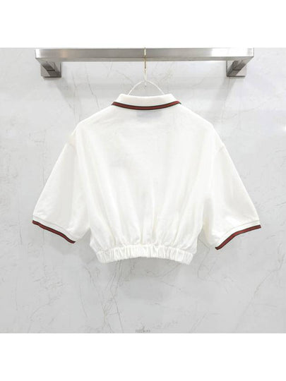 Lux You New Product XS Web Cotton PK Crop Polo Shirt 717419XJEV090 - GUCCI - BALAAN 2