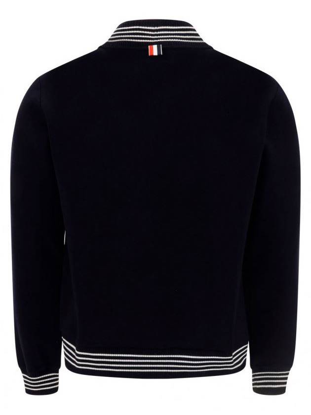 Loop Milano V Neck Wool Knit Top Navy - THOM BROWNE - BALAAN 3