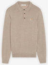 Fox Head Patch Polo Knit Top Beige Melange - MAISON KITSUNE - BALAAN 3