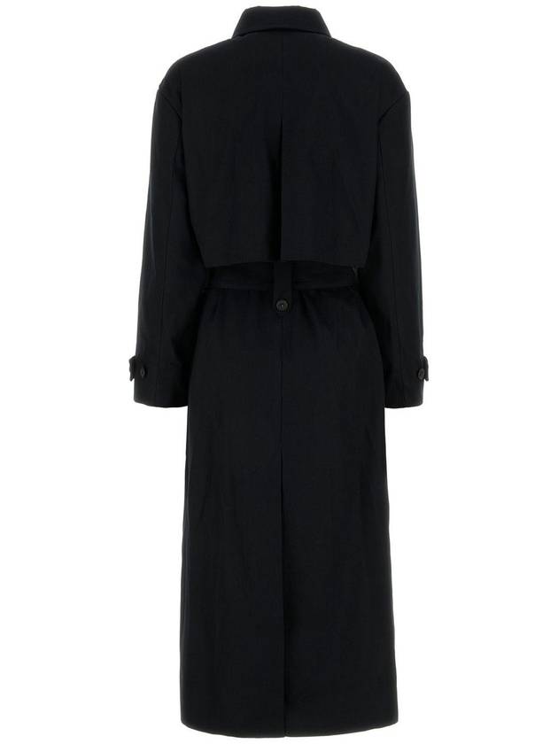 Double Brested Twill Cotton Trench Coat Black - A.P.C. - BALAAN 3