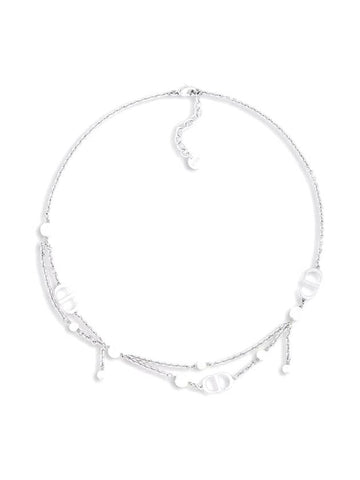 Petit CD Pearl Necklace Silver - DIOR - BALAAN 1