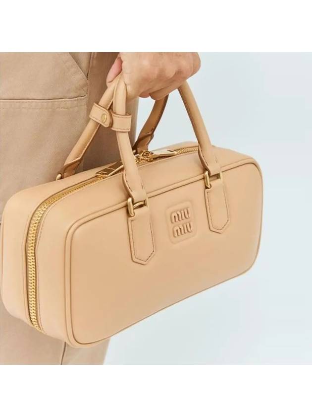 Arcadie Leather Tote Bag Beige - MIU MIU - BALAAN 3