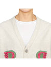 Women's Cashmere B Logo Cardigan White - BARRIE - BALAAN 8