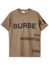 Horseferry Print Oversized Short Sleeve T-Shirt Camel - BURBERRY - BALAAN.