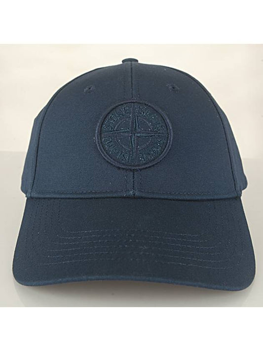 Men's Logo Patch Ball Cap Blue - STONE ISLAND - BALAAN.