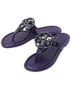 Women's Miller Leather Flip Flops Purple - TORY BURCH - BALAAN 2