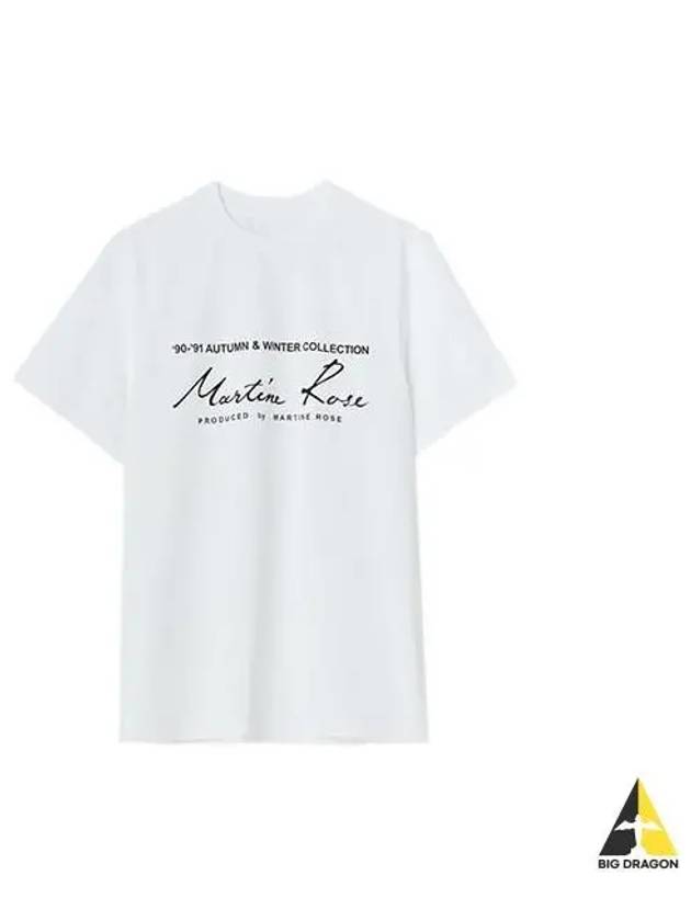 Logo Classic Jersey Short Sleeve White CMRSS30603JC - MARTINE ROSE - BALAAN 1