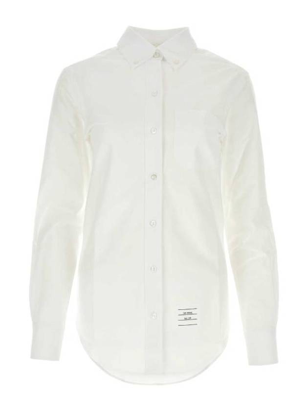 Diagonal Stripe Satin Weave Supima Oxford Shirt White - THOM BROWNE - BALAAN 2