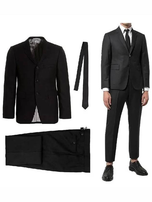 Men's Signature Classic Wool Suit Black - THOM BROWNE - BALAAN
