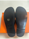 Men s Izmir Sandals Black Leather Slippers H231913ZH - HERMES - BALAAN 5