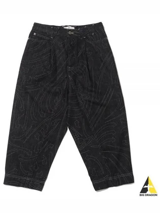 Macca Print Pattern Design Denim Cotton Straight Jeans Black - VIVIENNE WESTWOOD - BALAAN 2