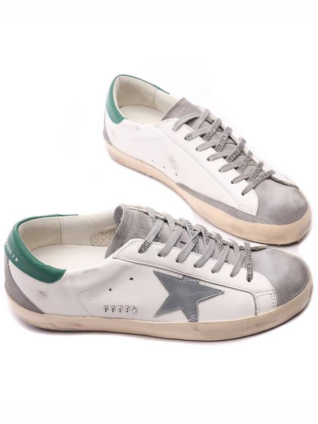 Superstar Green Heel Tab Leather Sneakers White - GOLDEN GOOSE - BALAAN 6