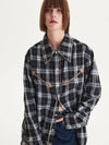 Western Ombre Check Shirt Black - MSKN2ND - BALAAN 2