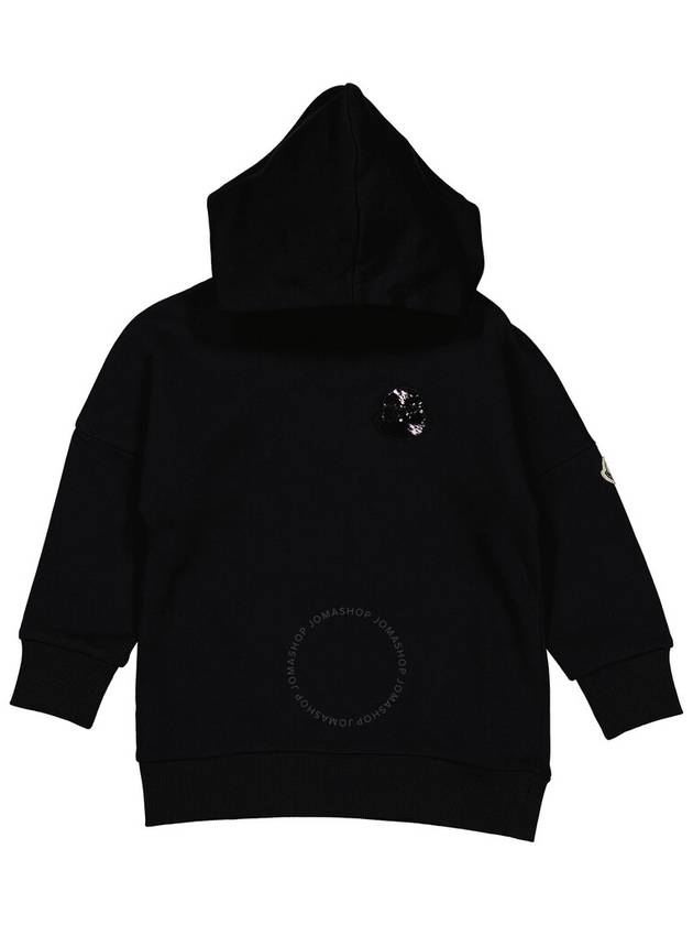 Moncler Girls Black Sequin Logo Hooded Jumper, Size 8A - MONCLER - BALAAN 1