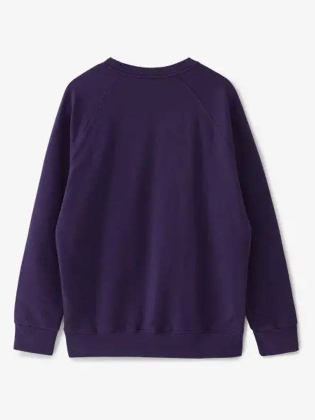 Men's Fox Head Patch Cotton Sweatshirt Purple - MAISON KITSUNE - BALAAN 3