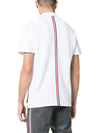 Men's Cotton Pique Center Bag Striped Short Sleeve Polo Shirt White - THOM BROWNE - BALAAN 5